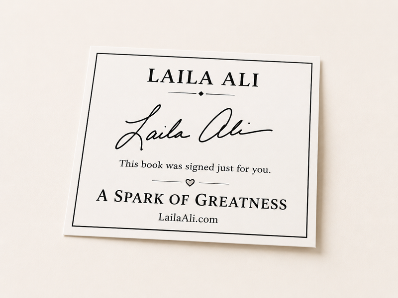 Signed A Spark Of Greatness Book Plate